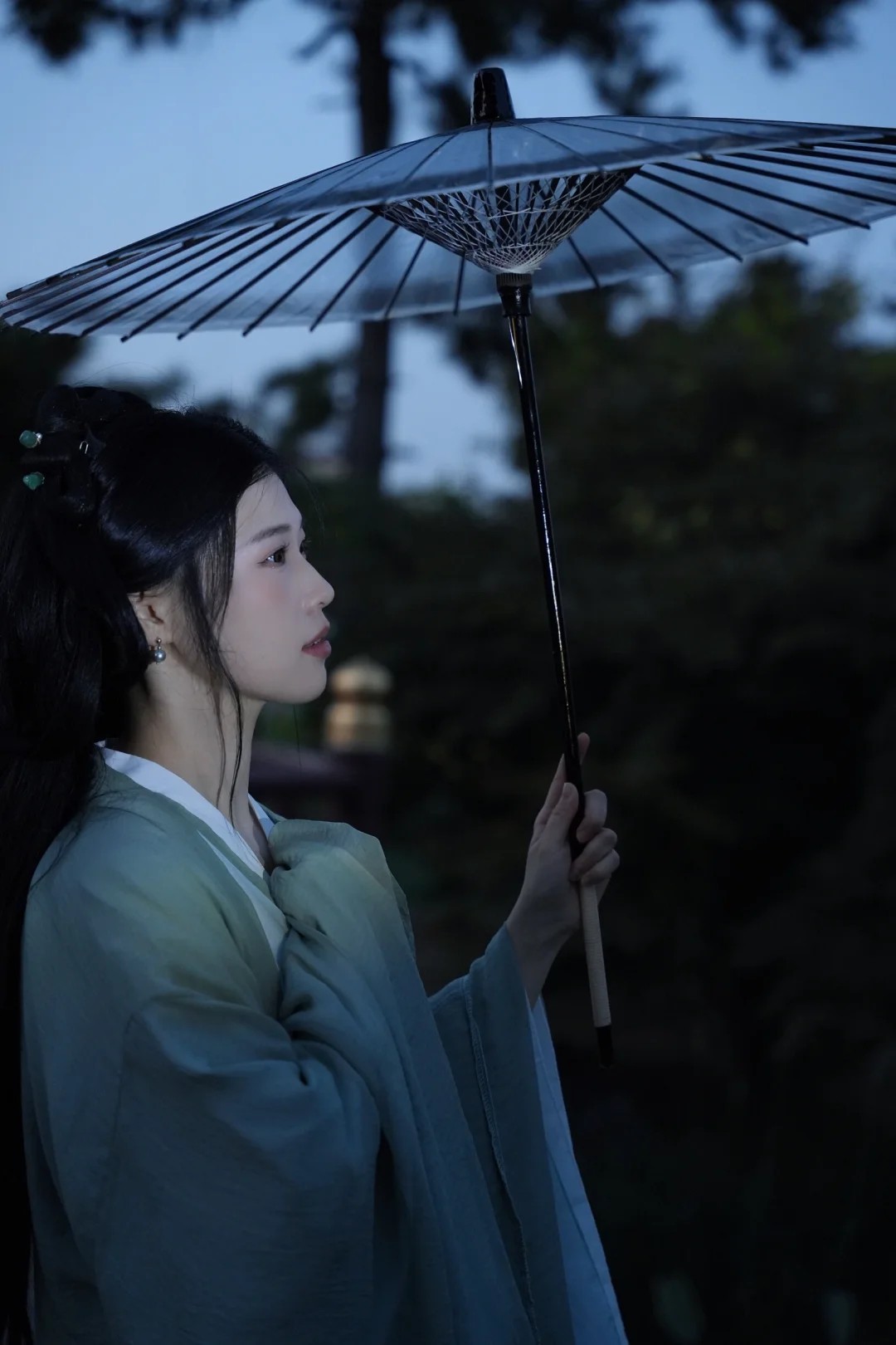 Blue umbrella reference image.